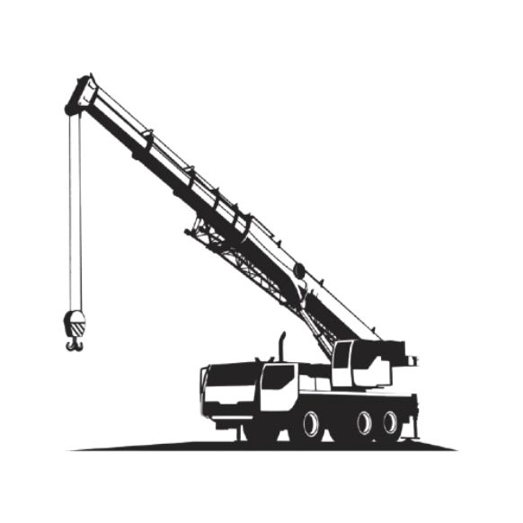 Illustration of a swing cab mobile crane